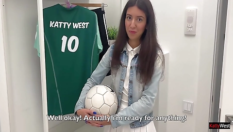 Slutty brunette slut and masturbates with her