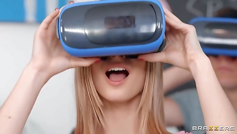 Blonde girl gets her tight pussy filled