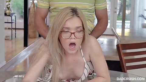 Sexy blonde fucked in her mouth
