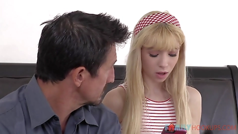 Blonde cutie enjoys hot sex