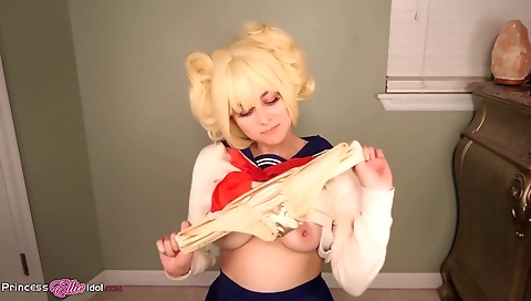 Blonde cutie with sex toys