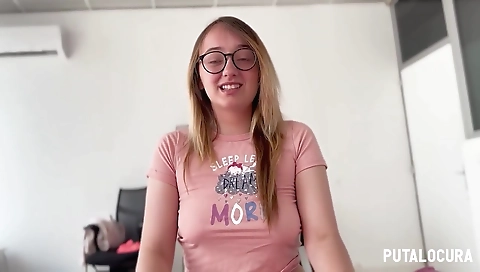 Sexy young blonde's first time with her