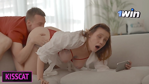 Sexy lesbians get nast btsing off