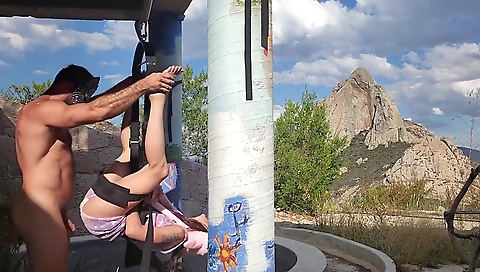 Sexy brunette hair in anal and fucking