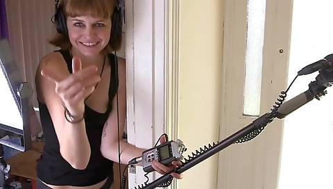 Hot blonde makes love to her pussy