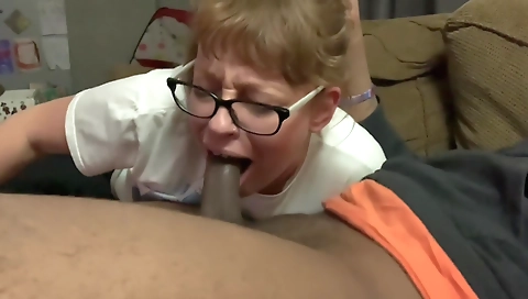 Sexy chick gets a mouthful of cum